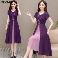 High-end custom light much national ethos quality fashion show thin stitching false two long dress is the new 2023