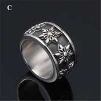 Jewelry Titanium Steel Retro Ring Chrome Cool Hearts Rings C in US Size 6-10