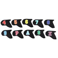 Golf Iron Covers 10Pcs Golf Iron Head Covers Leather Golf Iron Covers Set Colorful Golf Iron Headcovers for Iron