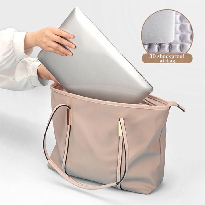 กระเป๋าแล็ปท็อปกันน้ำอย่างมีสไตล์-13-3-14-15-6-นิ้วสำหรับผู้หญิงกระเป๋าสะพายไหล่สบาย-ๆ