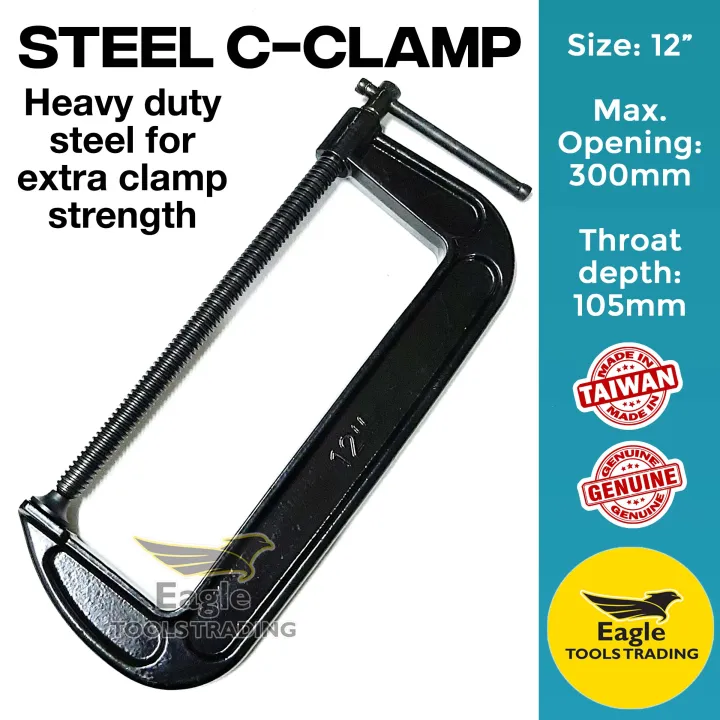 Steel C Clamp 12 inch 300mm max opening 300 millimeter maximum