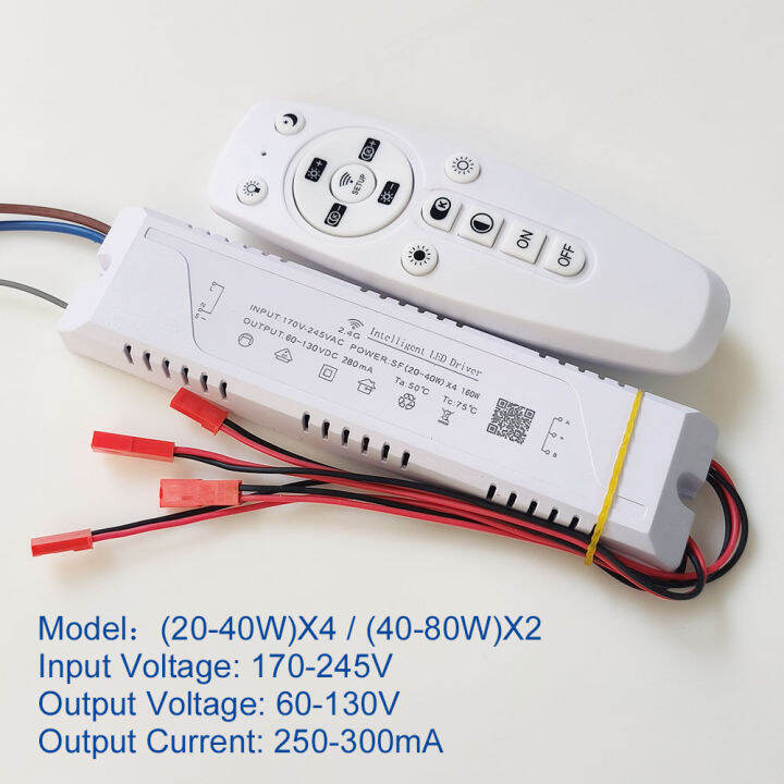 การควบคุมพลังงานระยะไกลไดรเวอร์-led-อัจฉริยะ2-4ก-หม้อแปลงหรี่ไฟและเปลี่ยนสีได้เชื่อมต่อกับ-x4เทป-led-20-40-60w