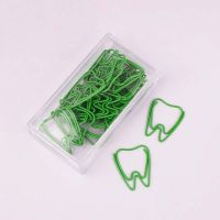 25pcs Tooth Planner Paper Clips dentist bookmarks Metal Paper Clip /green Binder Clips Office Supplies Midori Clip Planner