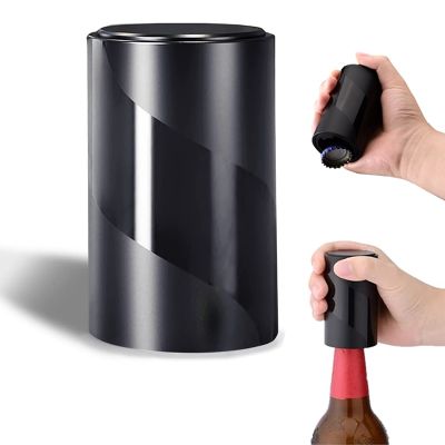 Beer Bottle Opener with Magnetic Cap Catcher No Damage to Caps Push Down Wine Tools