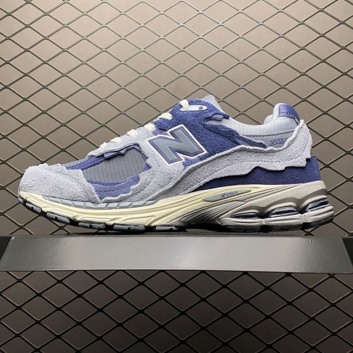 2023รองเท้าวิ่งรองเท้าคู่ผู้ชายและผู้หญิงรองเท้าสีเทาฝนฟ้าสีฟ้าและสีขาวสีฟ้ารองเท้าวิ่งย้อนยุค-yuanzu-สีเทา2002คู่