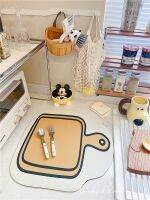 ❅☎△ xBeautiful little auntx countertop drain mat dish drying non-slip diatom mud absorbent