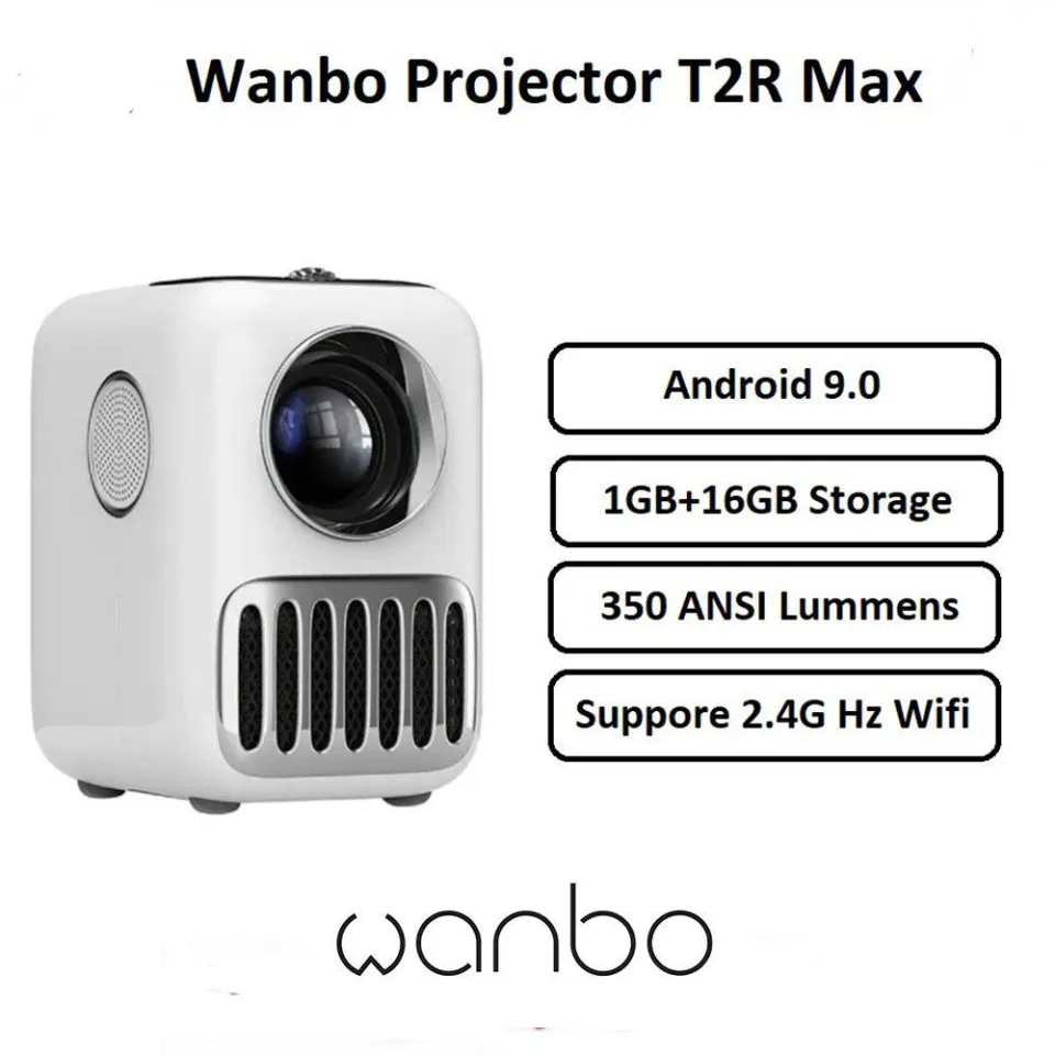 WANBO T2R Max Mini Portable Projector 1G/2G Ram 16GB Storage