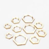 1-5pcs Brass Hex Lock Nuts Pipe Fitting 1/8" 1/4" 3/8" 1/2" 3/4" 1" BSP Female Thread Hexagonal shank Flange cap Nails  Screws Fasteners