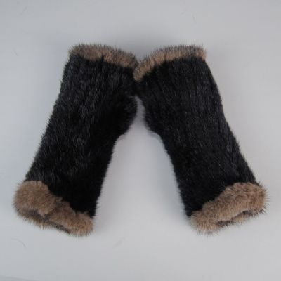 Lady Winter Real Mink Fur S Hand Knitted Real Mink Fur Fingerless S Women Warm Strong Elastic Real Mink Fur Mittens