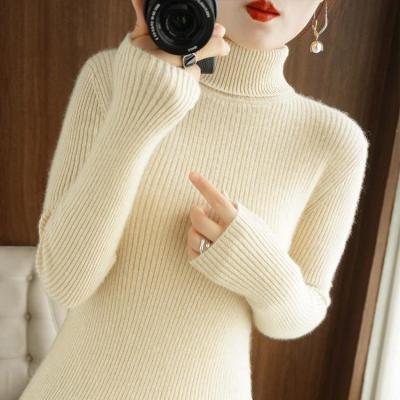 2023 Autumn and Winter Turtleneck Sweater Womens Slim-Fit Base Shirt Pit Knitwear Commuter Womens Approved Hair 2023