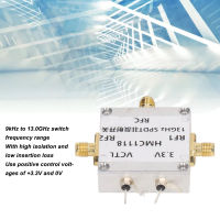 สวิตช์แบบไม่สะท้อนแสง 9kHz-13.0GHz 0V และ 3.3V สวิตช์ SPDT แรงดันบวกควบคุมพร้อมตัวเรือน CNC สำหรับอุปกรณ์กระจาย