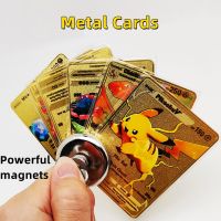 【YF】 Pokemon Iron Cards Vmax Metal Letters Pikachu Mewtwo Charizard Gold Shiny Game Collection Card Toys