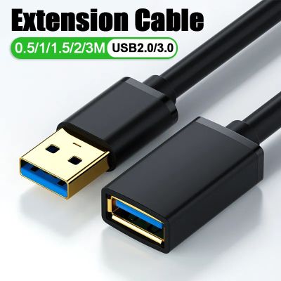 Kabel Data ekstensi USB 3.0 USB 2.0 kabel Data USB pria ke wanita kabel ekstensi 0.5/1/1.5/2/3M USB 3.0 untuk Laptop PC Macbook Smart TV PS4 Xbox