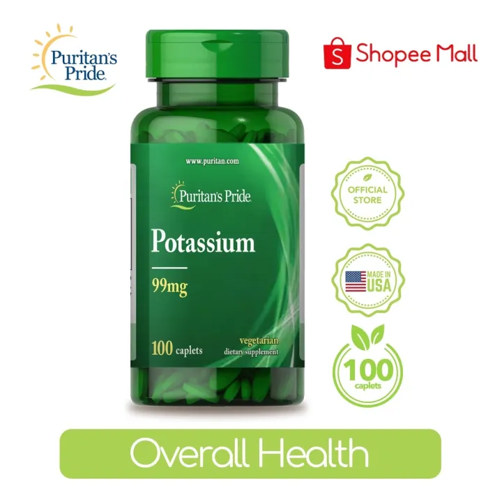Puritan's Pride Potassium 99 mg 100 caplets Lazada PH