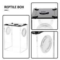 Reptisoil สัตว์เลื้อยคลานให้อาหารกล่องถังสัตว์เลี้ยงกรงอะคริลิที่อาศัยอยู่หอยทากซัพพลายอุปกรณ์มืออาชีพงู