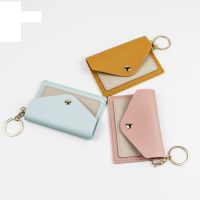 Fashion Thin Leather Wallet Business Credit Card Holder Short Purse Leather ID Card Holder Candy Color Bank Multi Slot Card Case Card Holders