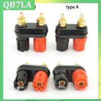 QB7LA Dual 4mm Banana Plugs Couple Terminals Plug Jack Socket Binding Post Red Black Connector Amplifier Speaker DIY Connectors L1