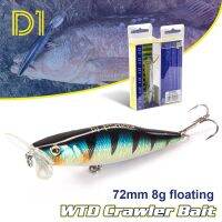 【hot】♈ D1 WTD Crawler Baits 72MM 8G Top Rattle Sound Crescent Freshwater Fishing Bass