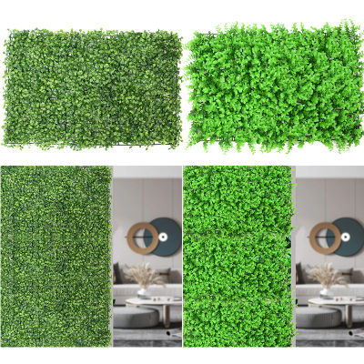 【cw】60x40 cm Artificial Plant Wall Panels Fake Eucalyptus Backdrop Panels Home Garden Fence Decor Bedroom Office Greenery Decor