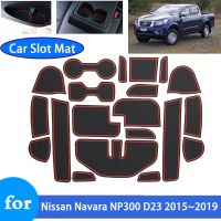 เสื่อ Ruer ร่องประตูถ้วยเหมาะสำหรับนิสสัน NP300 Navara D23 2015 2016 2017 2018 2019กันลื่นสติกเกอร์ติดรถยนต์ช่องประตู