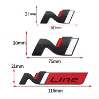 [MEES] สติกเกอร์โลหะ3d รถยนต์สำหรับ Hyundai Avante Elantra N Sonata N Line Veloster Kona I30 Fastback Trunk Badge Fender Trim โลโก้ตกแต่ง-สติกเกอร์รถ-