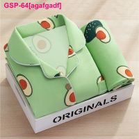 Agafgaadf Conjunto De Pijama Kawaii Meninas Pijamas Algodão Feminino Calças Mangerda Roupa Abacate Primavera