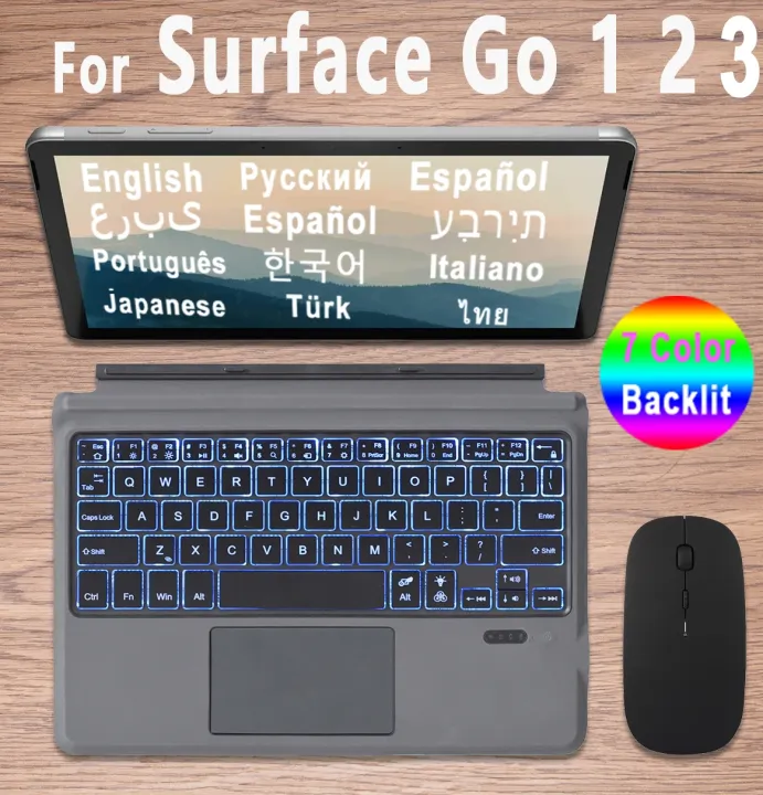 Backlit Touchpad Keyboard For Microsoft Surface Go 1 2 3 Bluetooth