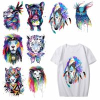 Iron on Colorful Tiger Dog Owl Patches for Clothing DIY T-shirt Dresses Applique Heat Transfer Vinyl Stickers Thermal Press H Haberdashery