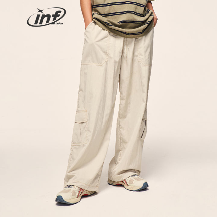 inflasi-กางเกงคาร์โก้กระเป๋าหลากหลายขากว้าง-lelaki-longgar-fit-elastik-pinggang-jejak-seluar-lelaki-seluar