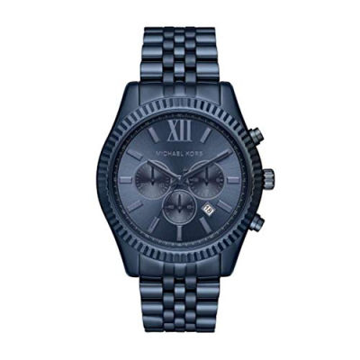 Michael Kors Lexington Chronograph Stainless Steel Watch Blue