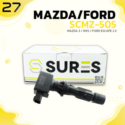 คอยล์จุดระเบิด MAZDA 3 / MX 5 / FORD ESCAPE 2.3 ปี 2006-2013 ตรงรุ่น 100% - SCMZ-505 - SURES - MADE IN JAPAN - คอยล์หัวเทียน มาสด้า สาม ฟอร์ด เอสเคป L3G2-18-100A / L3G2-18-100B