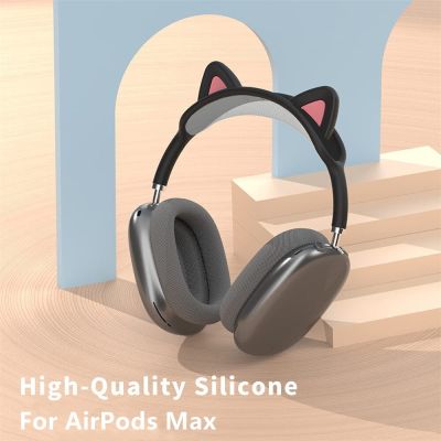 Cute Cat Ears Headband Cover For Apple AirPods Max Soft Silicone Headphone Protectors Comfort Cushion Top Pad Protector Sleeve Headphones Accessories