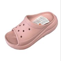 สินค้าพร้อม Crocs Box//Buy 1 get 4 Jibbitzs free// Available Now(3" Heel Hight) รองเท้า Crocs Classic Crush Slide Women รองเท้าส้นสูง 3"  รองเท้าแตะสวมผู้หญิง แฟชั่นและใส่สบาย