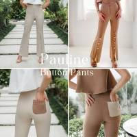 Konfidence - Pauline Button Pants กางเกงทรง Boot Cut ผ่าหน้าขาแบบติดกระดุม