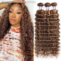 ✆ xianhaochen048906 Allove destaque onda profunda pacotes ombre mel loira feixes de cabelo humano para as mulheres brasileiro remy extensões do 1/3/4 pçs/lote