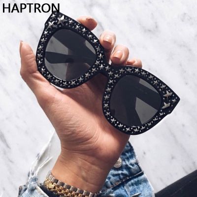 [LWF HOT]▣۞❇ Dazzle Black Gray Women Sunglasses Vintage Cat Eye Sun glasses Star Sunglasses Fashion Mirror Shades