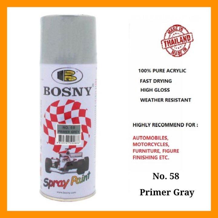 Bosny No. 68 Primer Gray Acrylic Spray Paint 100 Authentic made in