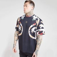 Mens T-shirt Sik Silk Streetwear Hip Hop Floral Man Tshirt Top Tee Summer Casual Fitness Brand Clothing Siksilk T shirt Men