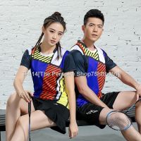 ♧ Couples short sleeved shirt badminton jacket womens volleyball jacket mens running sportswear