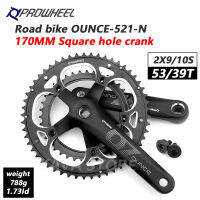 PROWHEEL 130BCD Crankset Road Bike Square Hole Double Sprockets 170172.5mm 5339T Bracket Racing Bicycle Cranks Parts