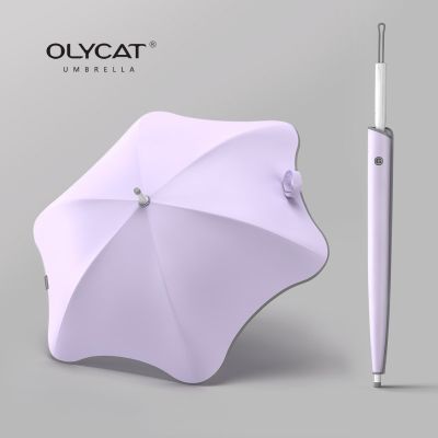 OLYCAT ร่มยาวสำหรับผู้หญิง,ร่มไฟฝนตกร่มกันแดดน่ารักสำหรับเด็กป้องกันรังสียูวี +