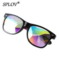 Hot Sale Kaleidoscope Sunglasses Men Women Square Frame Diamond Mosaic Glasses Retro Rice Nail Design Eyewear Stylish Party Gift