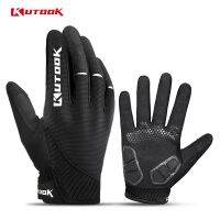 KUTOOK Full Finger Touch Screen Cycling Gloves Road MTB Mountain Bike Gloves Outdoor Sport Gloves Breathable Equipment KF401