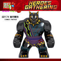 ของเล่นบล็อกตัวต่อ Marvel Heroes สีดำตุ๊กตาขนาดใหญ่บล็อคพลาสติก Panther เดี่ยว