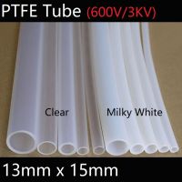 13Mm X 15Mm PTFE T Eflon ฉนวนแข็งเส้นเลือดฝอย F4ท่อสูงทนอุณหภูมิต่ำส่งท่อ3KV สีขาวที่ชัดเจน