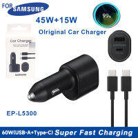 สำหรับ SAMSUNG 45W + 15W ต้นกำเนิดที่ชาร์จแบตในรถ QC4.0/3 0 USB ประเภท-C PD Adaptive ที่ชาร์จเร็วสำหรับ Galaxy Flip 5 4 3 S10 S21/22 Ultra S23 5G Note20 A90 5G A80 A71 A73 A54 A53 A21S A31 A12 A51 A70 A01 A20S 3A สายเคเบิล USB Type-C