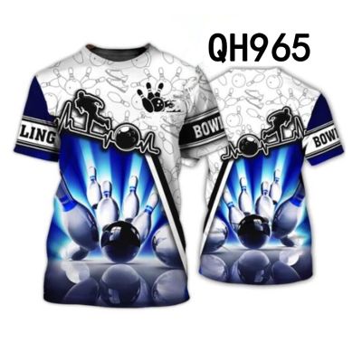 Design new bowling trend T-shirt, 3D fashion short sleeve for men and women, comfortable and breathable