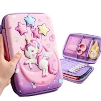 3D EVA Cute Pencil Case Cartoon Stationery Box Girls Color Pencil Box Student Pen Case School Supplies Gifts Ipad Case Pencil Cases Boxes