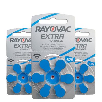 ZZOOI 60 PCS Rayovac Extra Zinc Air Hearing Aid Batteries 675A 675 A675 PR44 Hearing Aid Battery A675 for Hearing Aids