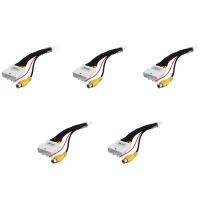 5X Car 24Pin Video Input Switch Reverse Parking Camera Rca Adapter Cable for Stepway Vivaro Sandero 4